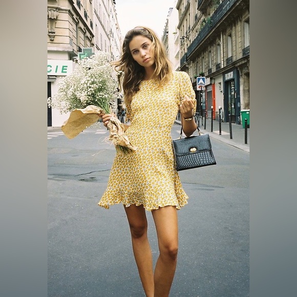 Faithfull the Brand Dresses & Skirts - Faithfull The Brand Yellow Floral Women's Sun Dress Mini Dress